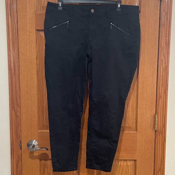 Lane Bryant Pants - LANE BRYANT Women's Plus 18 Black Straight Dress Casual Zipper Pockets Pants